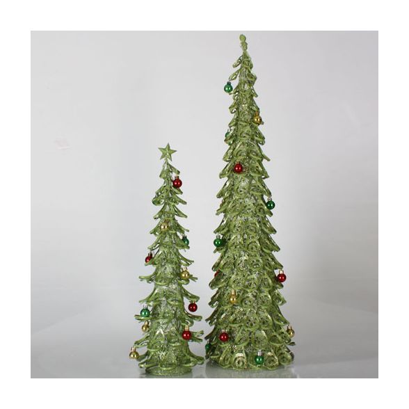 Sterling Set of 2 Lime Green Glitter Mesh Artificial Christmas Tree Tabletop Decors 3' | Target