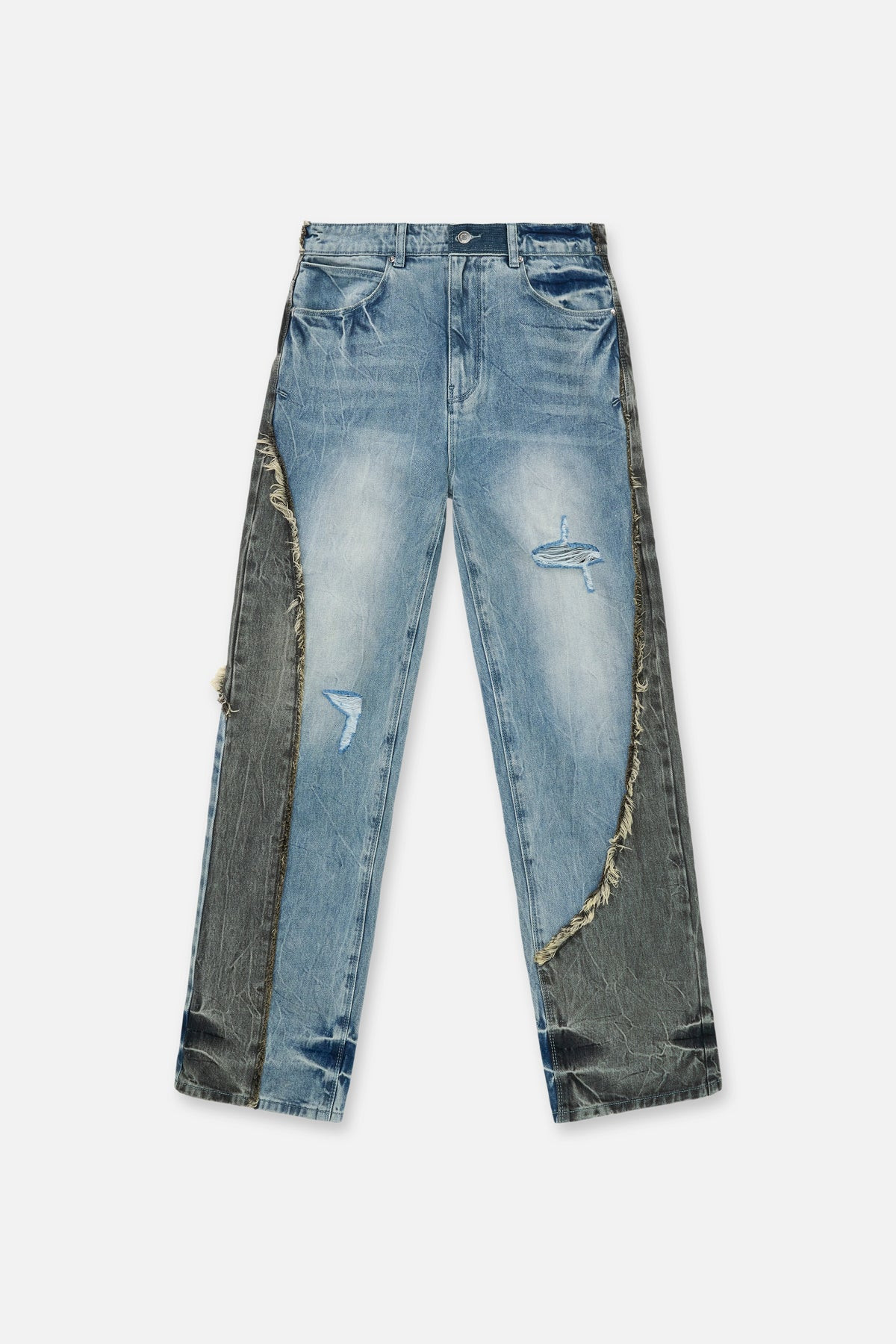 Men's Ash Blue Distressed Slim Jeans | RTA | RTA
