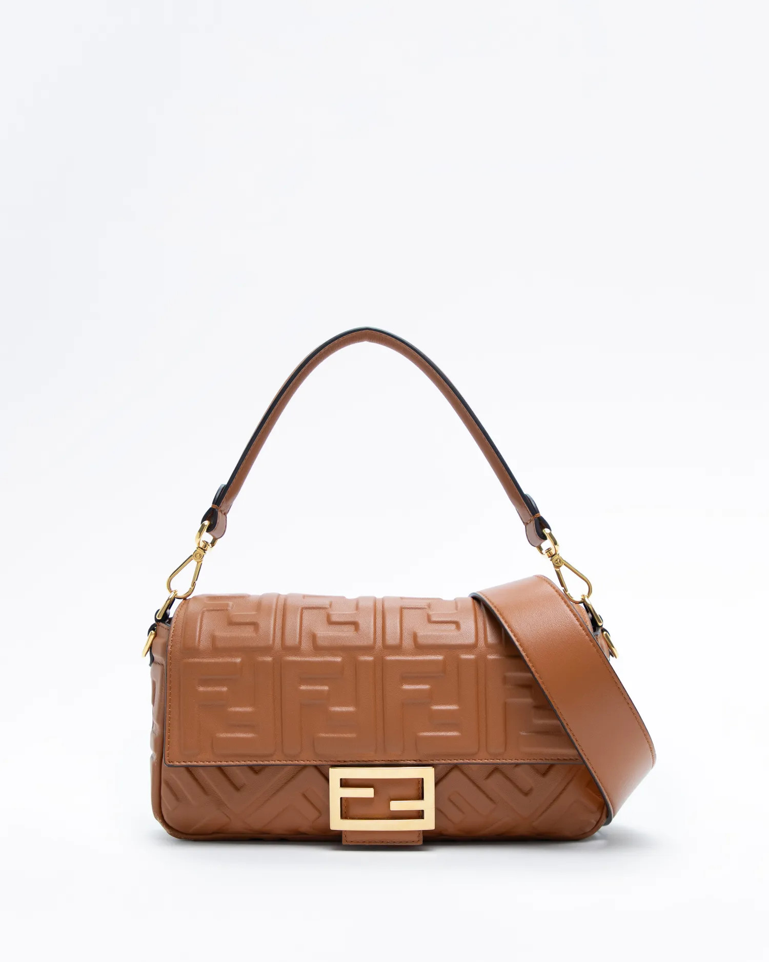 Embossed FF Medium Baguette Bag | Vivrelle