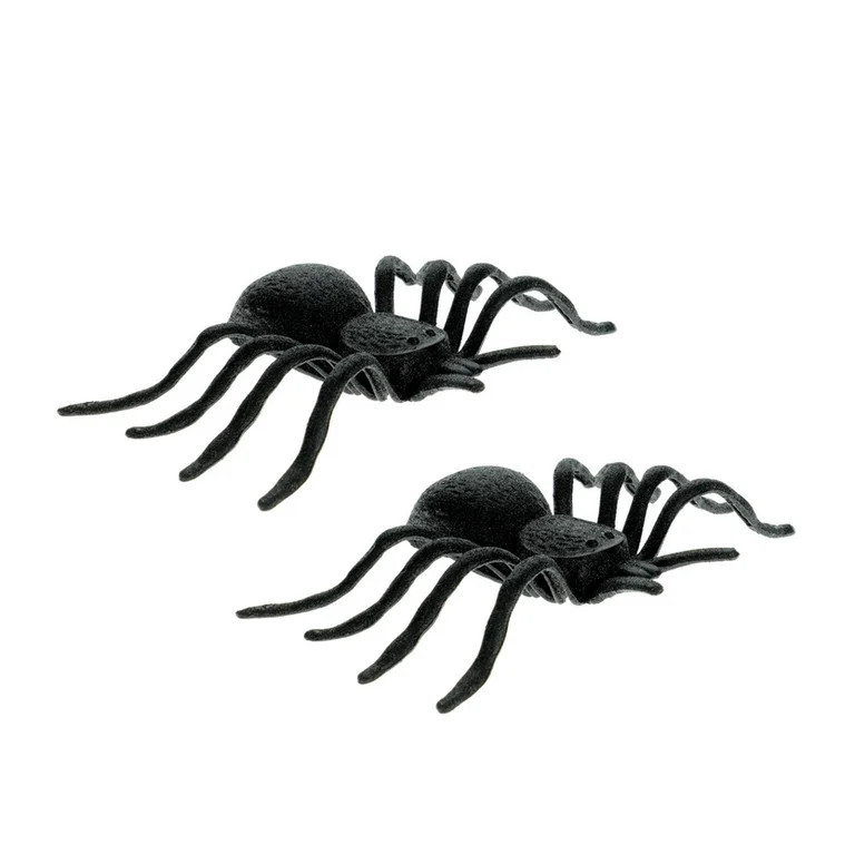 Halloween Glitter Spiders Black Set of 2 | Walmart (US)