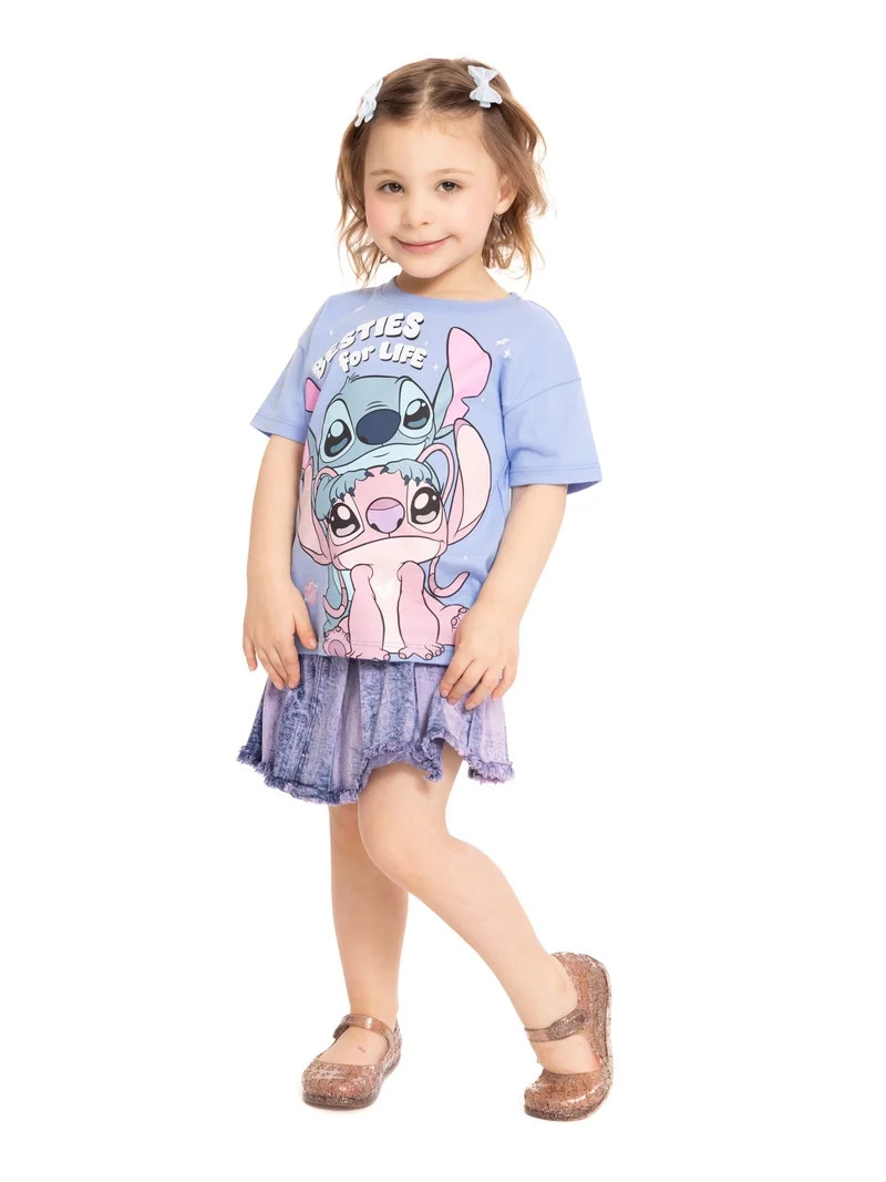 Disney Lilo and Stitch Toddler Graphic Crewneck Tee with Short Sleeves, Sizes 12M-5T | Walmart (US)