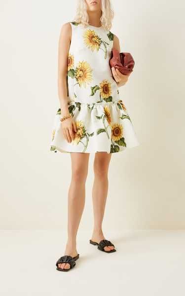 Flared-Hem Floral Faille Mini Dress | Moda Operandi (Global)