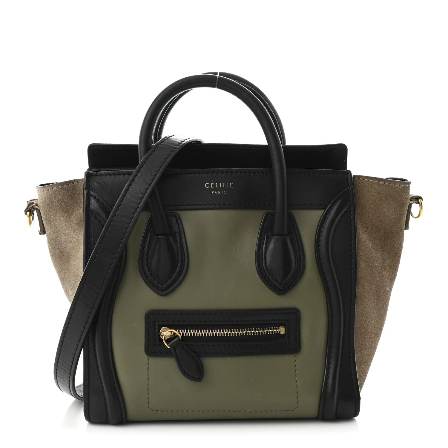 Baby Grained Calfskin Nubuck Nano Tri-Color Luggage Stone | FASHIONPHILE (US)