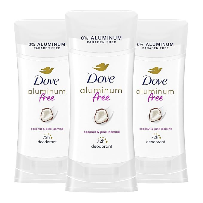 Dove Aluminum Free Deodorant for Women 3 Count Coconut and Pink Jasmine 72 hour odor protection 2... | Amazon (US)