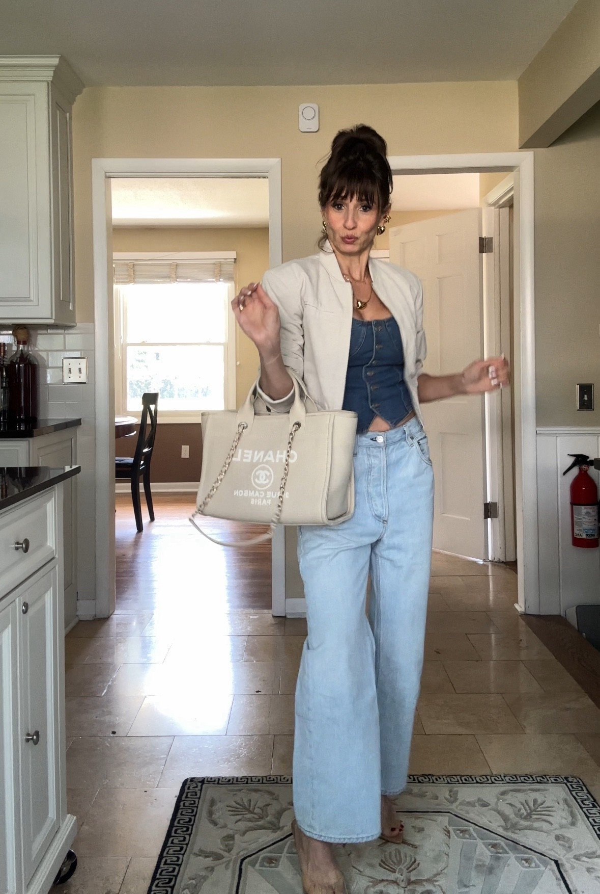 I sized up the jeans in 2 sizes for this look. The top fits true to size and it’s stretchy 

#LTKShoeCrush #LTKStyleTip #LTKItBag