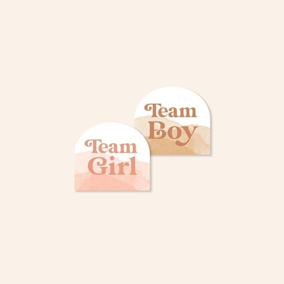 Boho Gender Reveal Arched Stickers Boho Team Girl Team Boy | Etsy | Etsy (US)