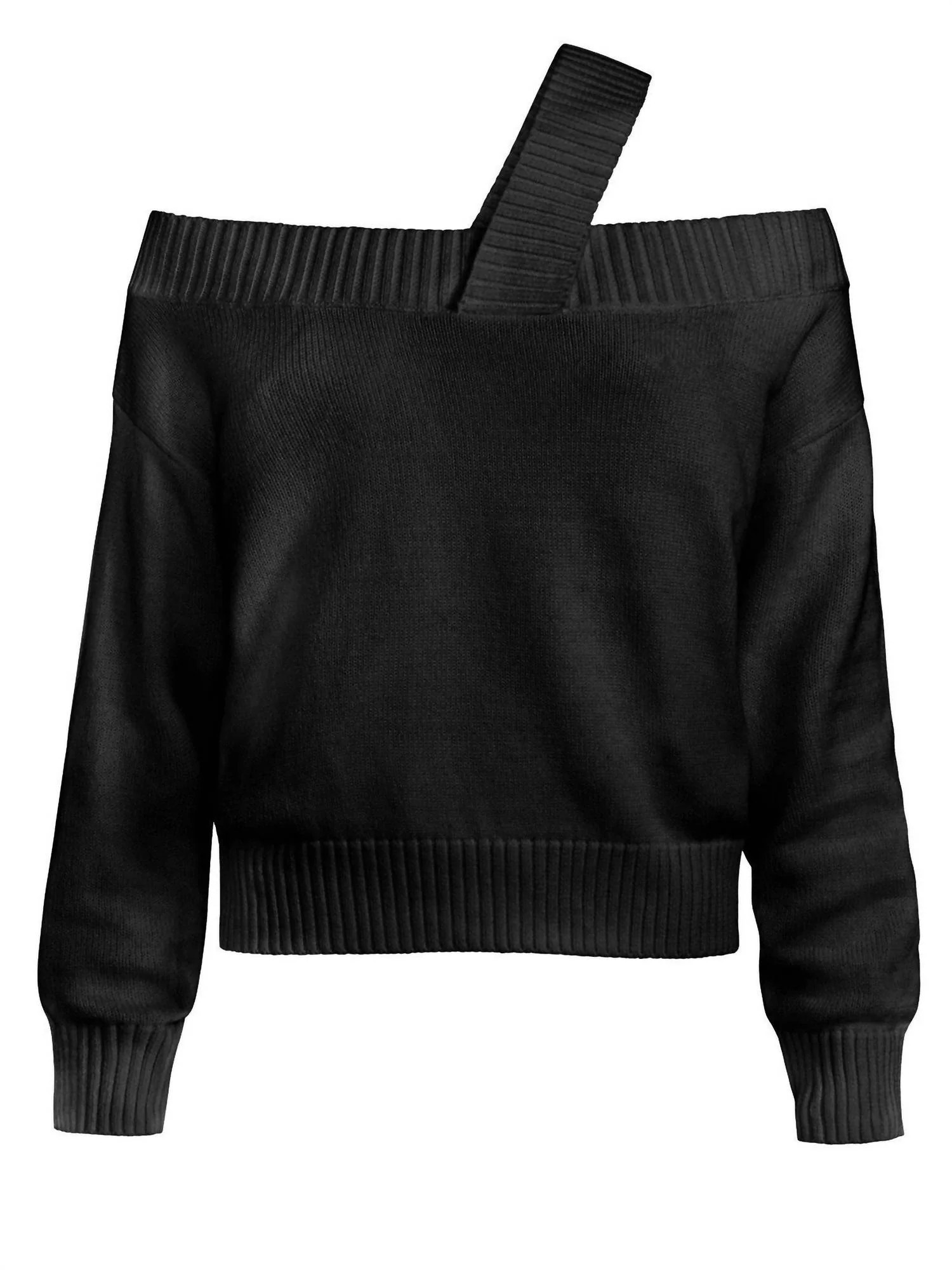 Off Shoulder Sweater In Black | Shop Simon