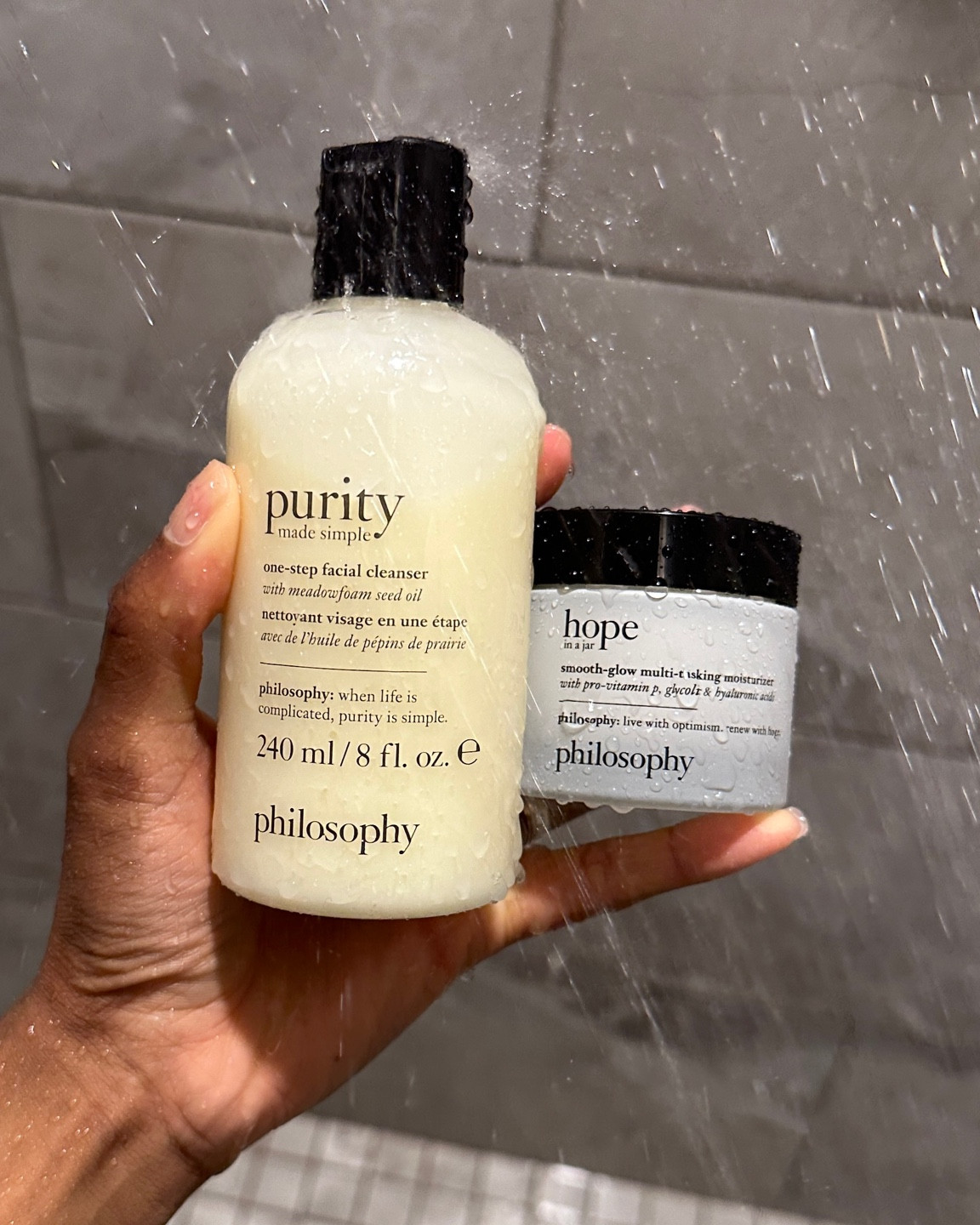 Are you struggling with dry or dehydrated skin? Treat it to Philosophy skincare products.

Hydration is key, no matter your skin type, and this product combo works together to bring your skin the hydration it needs. It’s even suitable for sensitive skin.

The Purity Made Simple Cleanser is a one step facial cleanser to help get rid of makeup and dirt. 

Hope in a Jar is a multi-tasking moisturizer that helps to gently remove dead skin (it contains glycolic acid) while also rehydrating the skin (hyaluronic acid and pro-vitamin p). 
#hydratedskin #skincare

#LTKFindsUnder50 #LTKBeauty
