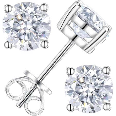 Central Diamond Center 14K Hypoallergenic Solid Gold Post Swarovski Zirconia Stud Earrings-Premiu... | Amazon (US)