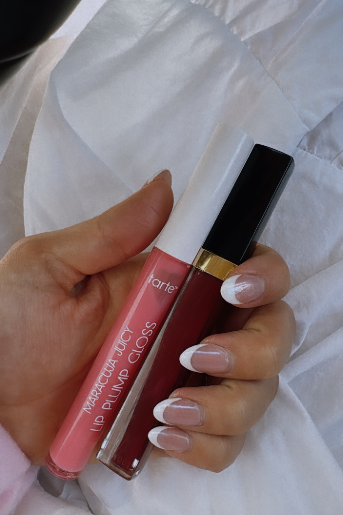 Tarte color is big ego and Chanel is 766.

#LTKbeauty