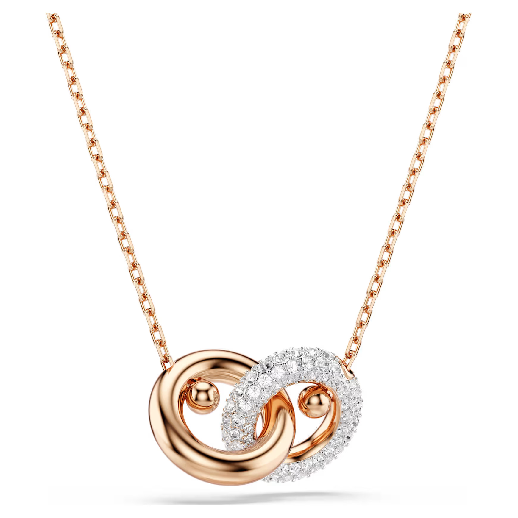 Dextera pendant, Round cut, White, Rose gold-tone plated by SWAROVSKI | SWAROVSKI
