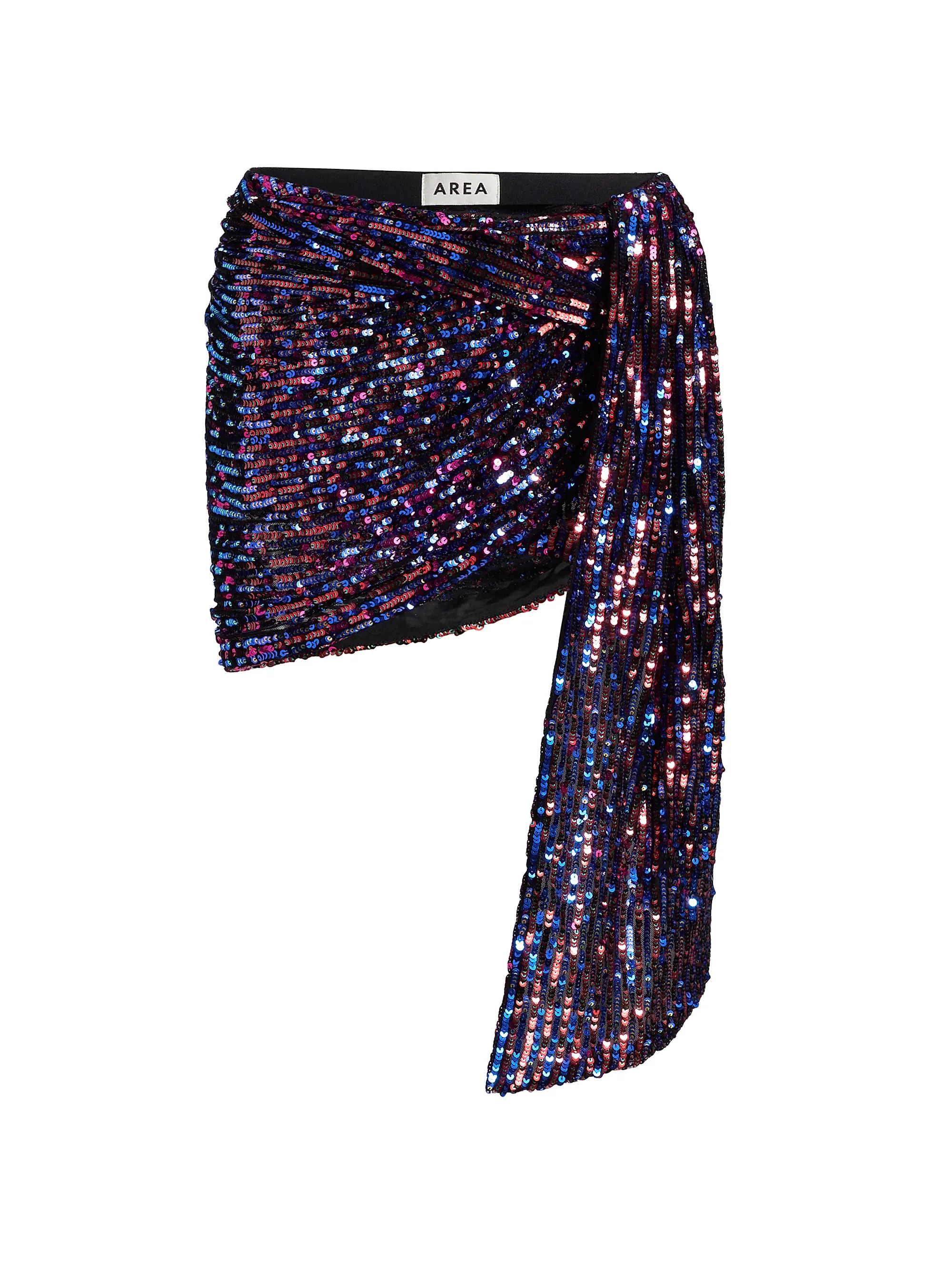 Sequin Asymmetric Wrap Miniskirt | Saks Fifth Avenue