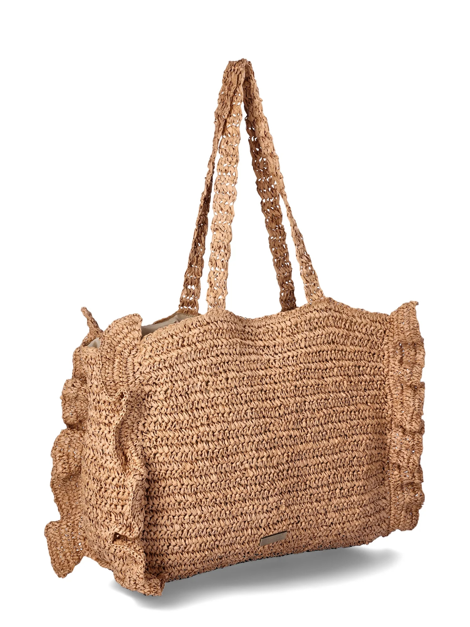 Time and Tru Women's Raffia Hobo Bag, Natural | Walmart (US)