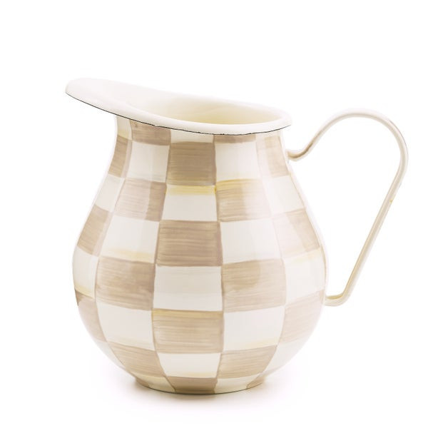 MacKenzie-Childs Mocha Check Pitcher | MacKenzie-Childs