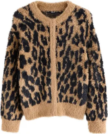 Fluffy Animal Print Cardigan | Nordstrom