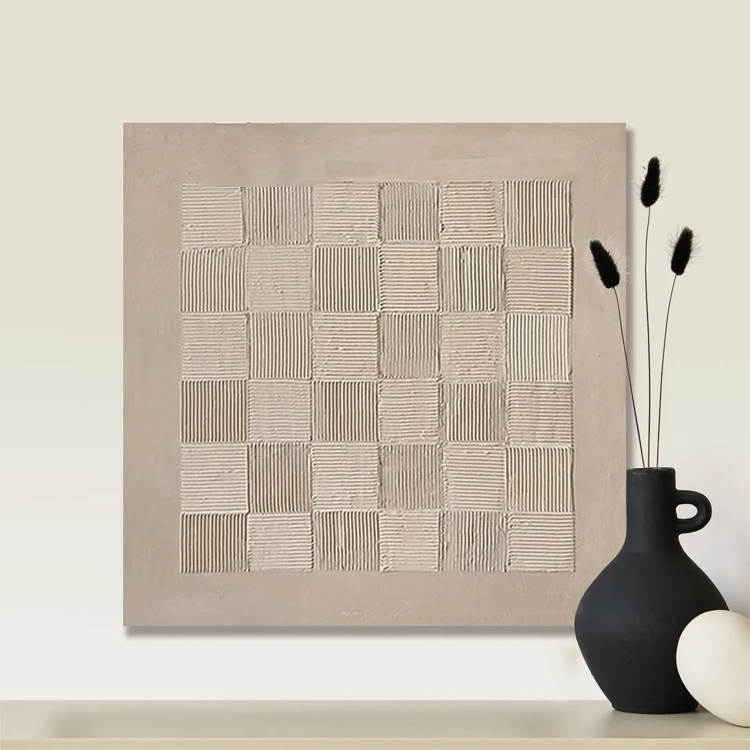 Beige Textured Painting on Canvas, Pure Textured Minimalist Wall Art, Beige Minimalist Art, Brown... | Etsy (US)