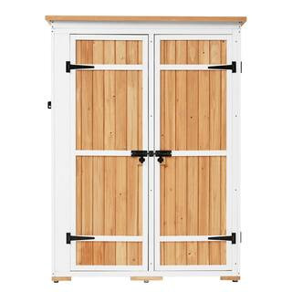 Natural Outdoor 4.05 ft. W x 2.1 ft. D Wood Storage Shed, Garden Tool Cabinet with 8.5 sq. ft. AS... | The Home Depot