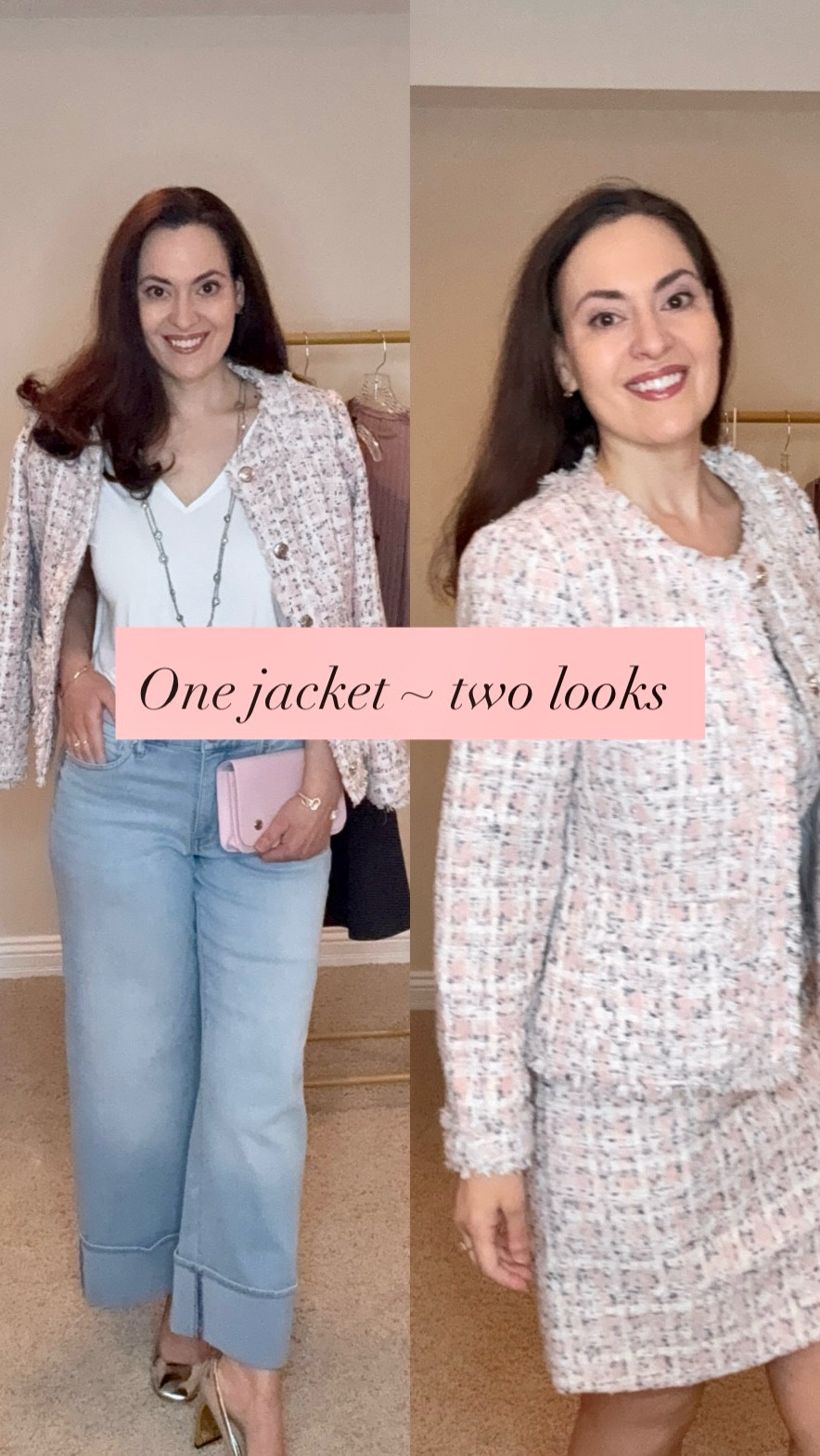 spring outfits - this pink tweed jacket from WHBM is so pretty for Spring 

#LTKspringtrends #LTKootd #LTKSpringSale