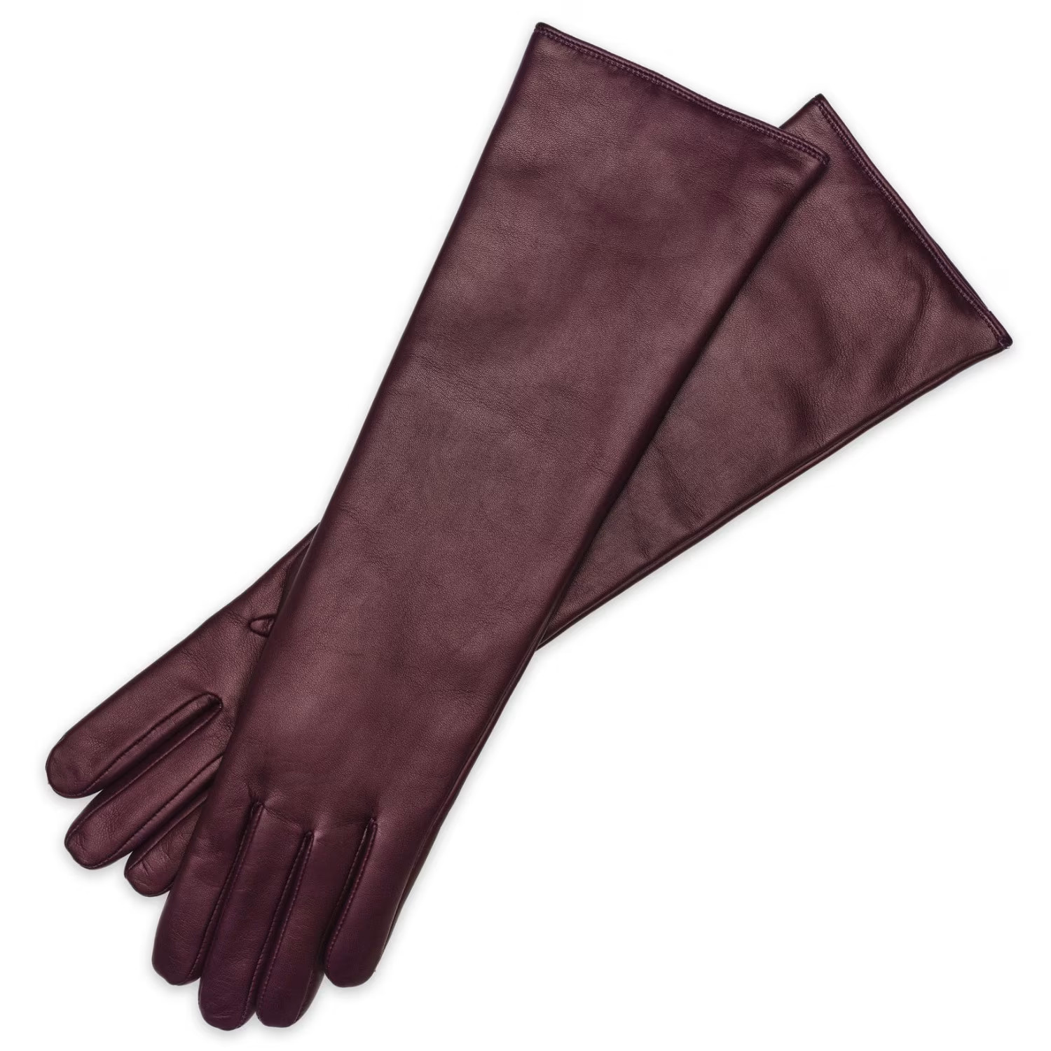 Marsala Long - Women's Leather Gloves In Aubergine | Wolf & Badger