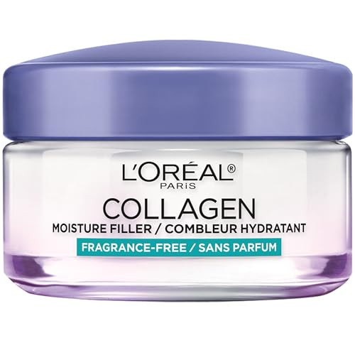 L'Oreal Paris Collagen Moisture Filler Facial Moisturizer, Fragrance Free, Anti Aging Face Cream, Non-Greasy Skin Care Formula For Up to 48HR Hydration, 1.7 oz | Amazon (US)