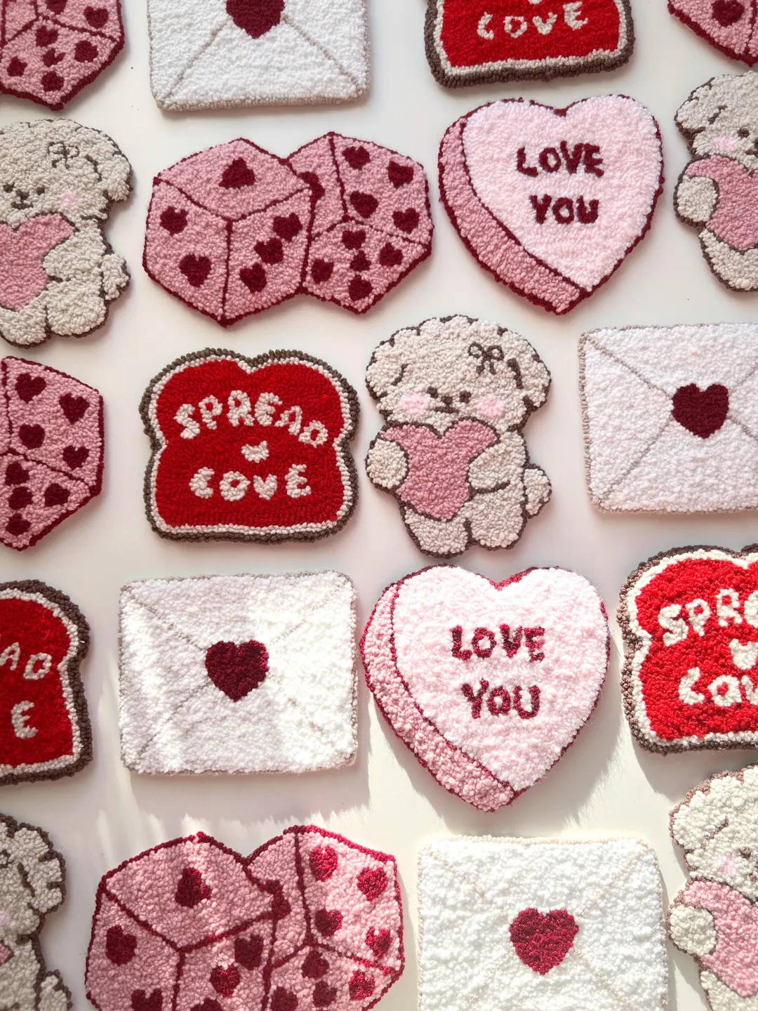 Handmade Valentine’s Day Gift: Punch Needle Mug Rug Coaster, Small Gift - Etsy | Etsy (US)