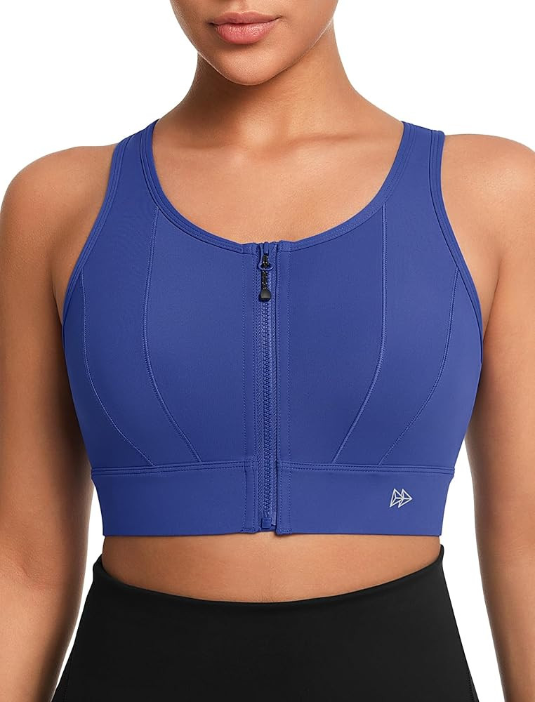 Yvette Front Closure Sports Bras for Women High Support Large Bust Supportive Sports Bra High Imp... | Amazon (US)