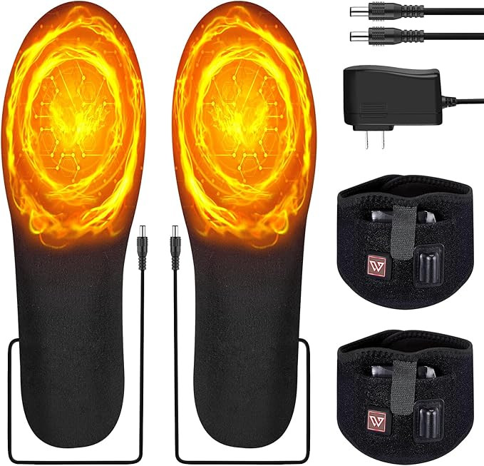 Heated Insoles | Rechargeable 7.4V 2700mAh Battery | Up to 12 Hours Heating | Button Control Foot... | Amazon (US)