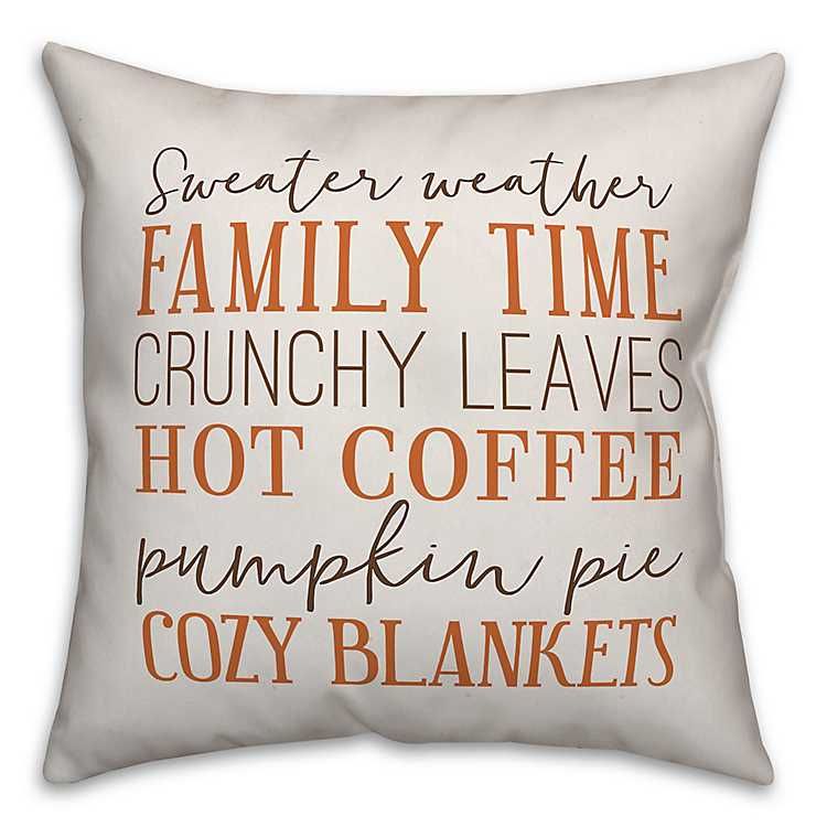 Fall Things with Brown Plaid Back Pillow | Kirkland's Home