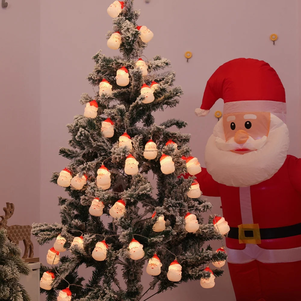 Christmas Santa Head Light Santa Head String Lights 16.4FT Battery Operated Santa Lights for Chri... | Walmart (US)
