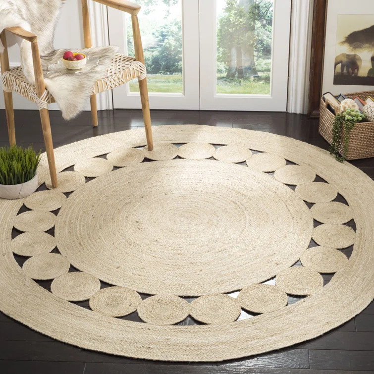 Round Venessa Handwoven Flatweave Jute/Sisal Ivory Area Rug | Wayfair Professional