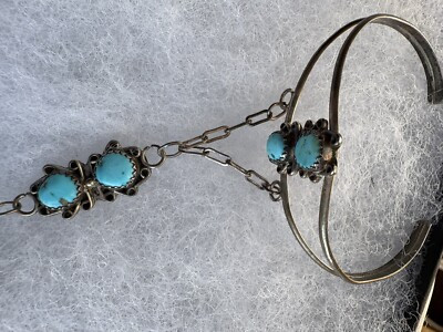 Early Navajo Sleeping Beauty Turquoise & Sterling Slave Bracelet  | eBay | eBay US