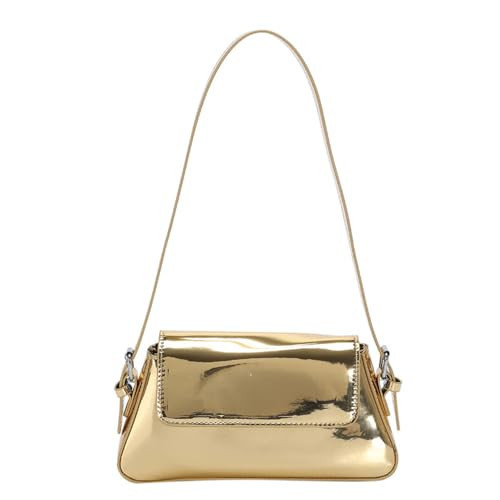 Y2K Metallic Evening Bag for Women - Elegant Party Purse, Small Gold Hobo Bag with Detachable Chain, Vintage Clutch & Satchel Tote Handbag for Night Out | Amazon (US)