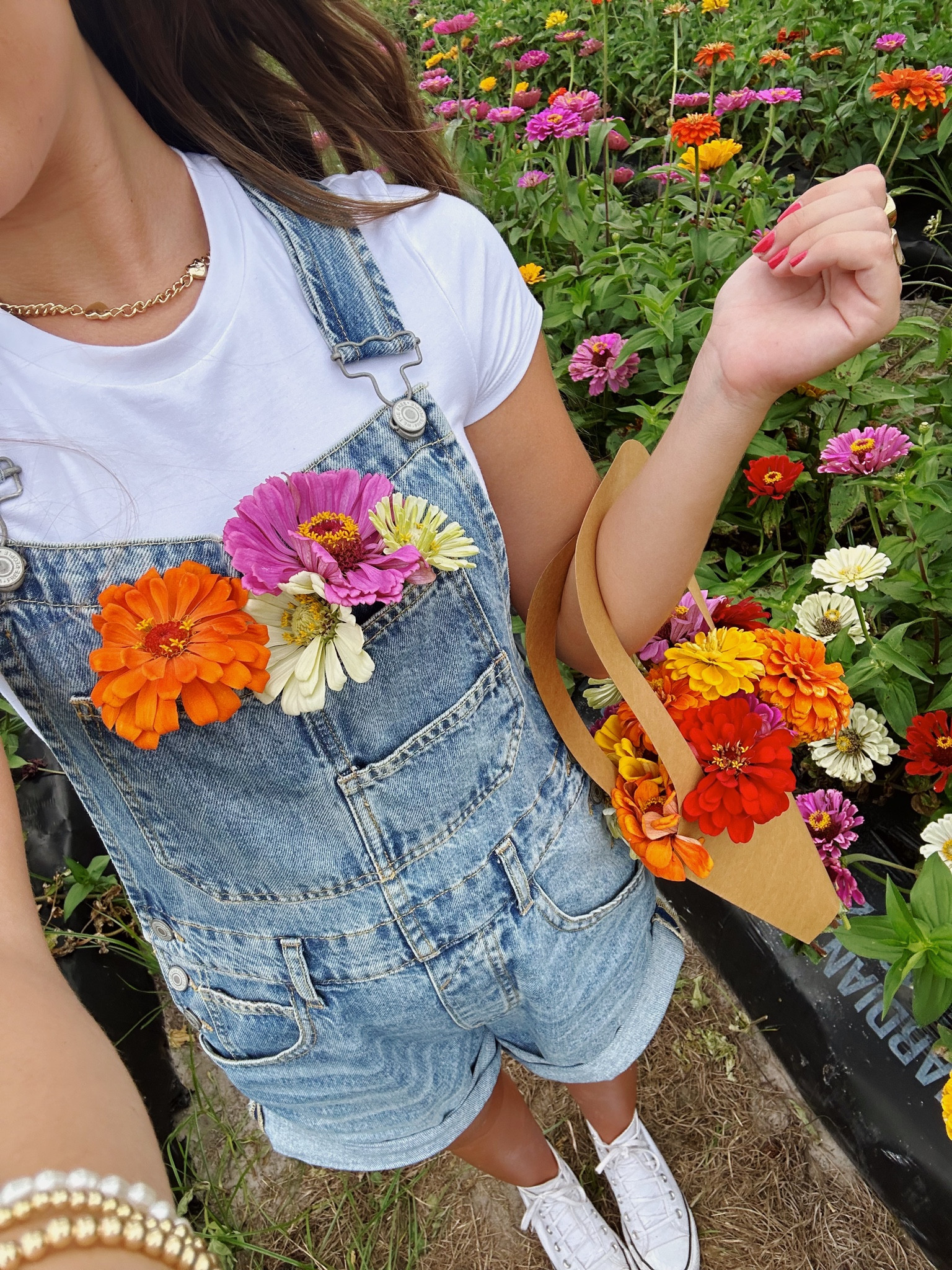 Gone flower pickin’! ✌🏼💐🐝☀️ free people Shortalls. Overall outfits. Flower picking outfit. White platform converse. Abercrombie basic  

#LTKunder100 #LTKunder50