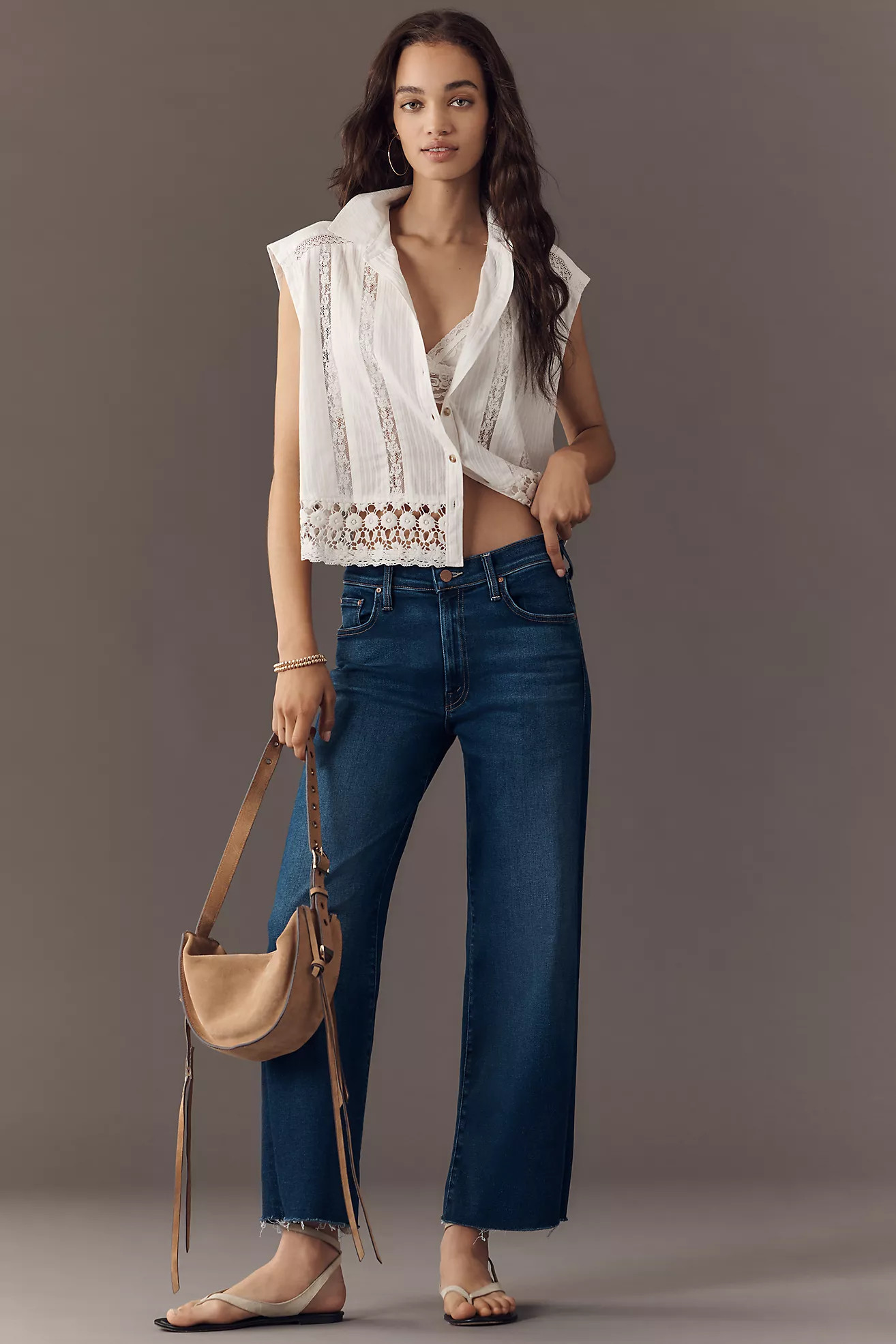 MOTHER The Rambler Zip High-Rise Straight-Leg Ankle Jeans | Anthropologie (US)