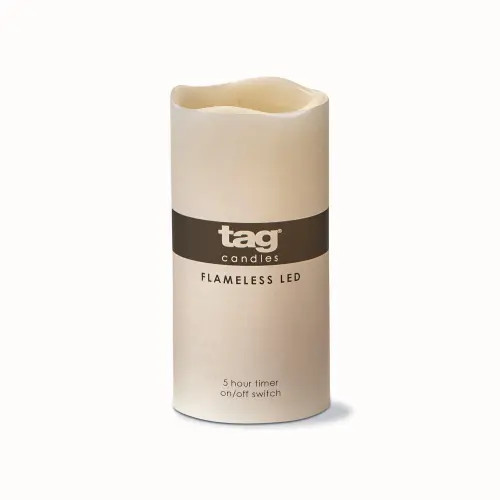 tag Light Up LED Pillar Candle with Timer for Home Decor Parties in Beige at Nordstrom | Nordstrom