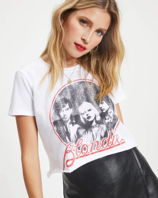 Blondie Babe Cotton Distressed Cropped Tee | VICI Collection
