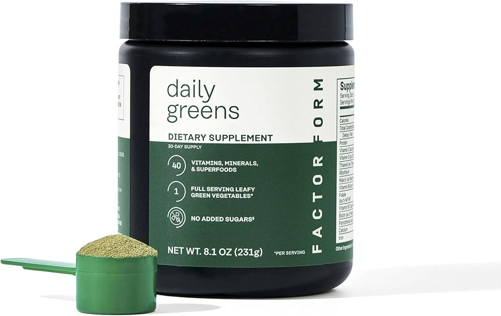 FACTOR FORM Daily Greens Superfood Powder | 5 Functional Blends for Gut Health, Energy & Immunity... | Amazon (US)