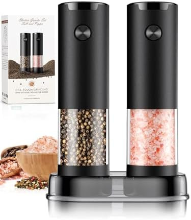 Electric Salt and Pepper Grinder Set Automatic Battery Pepper Mill Shakers Adjustable Coarseness ... | Amazon (US)