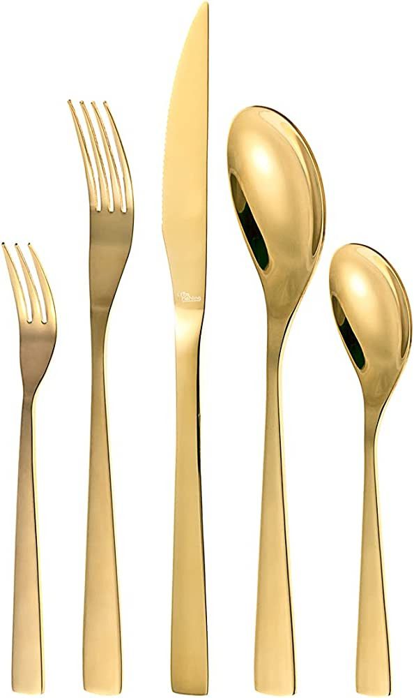Otto Koning - Berlin - 20 Piece Gold Cutlery Set for 4 people, Stainless Steel flatware, Silverwa... | Amazon (US)