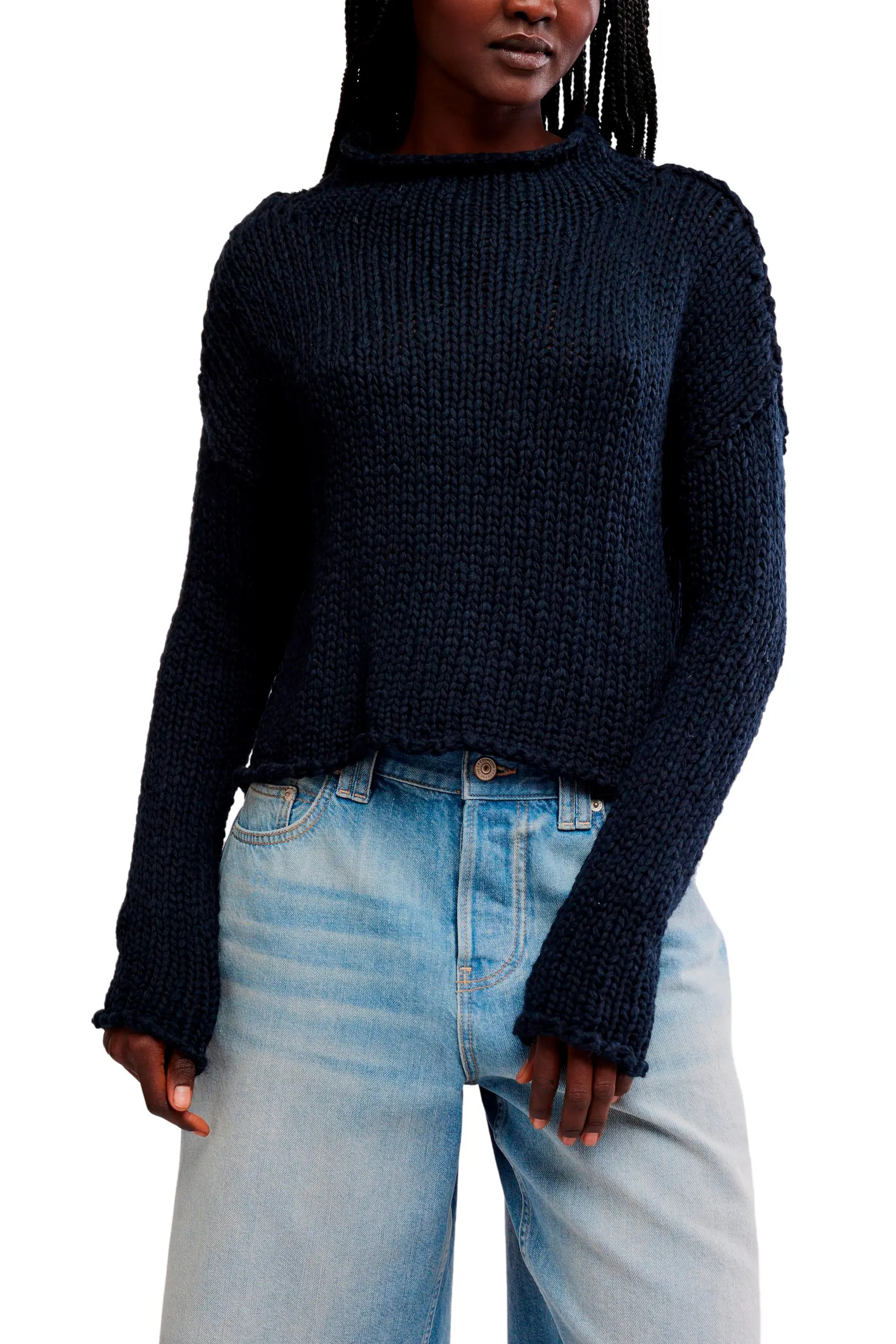 Free People Opal Roll Neck Crop Sweater (Women) | Nordstrom | Nordstrom