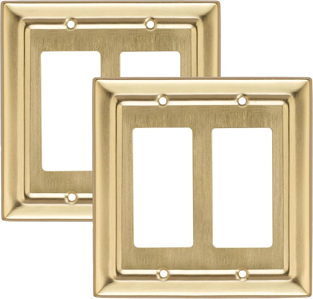 Monarch Abode 2-Gang Rocker Wall Plate, Architectural Decorator Metal Switch Wall Plate, Decorati... | Amazon (US)