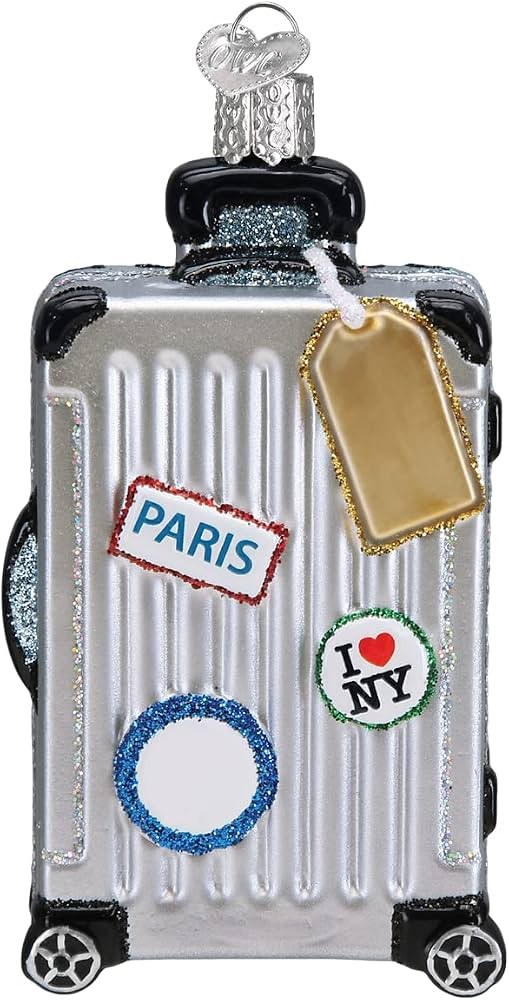 Old World Christmas Rolling Suitcase Glass Blown Ornament for Christmas Tree | Amazon (US)