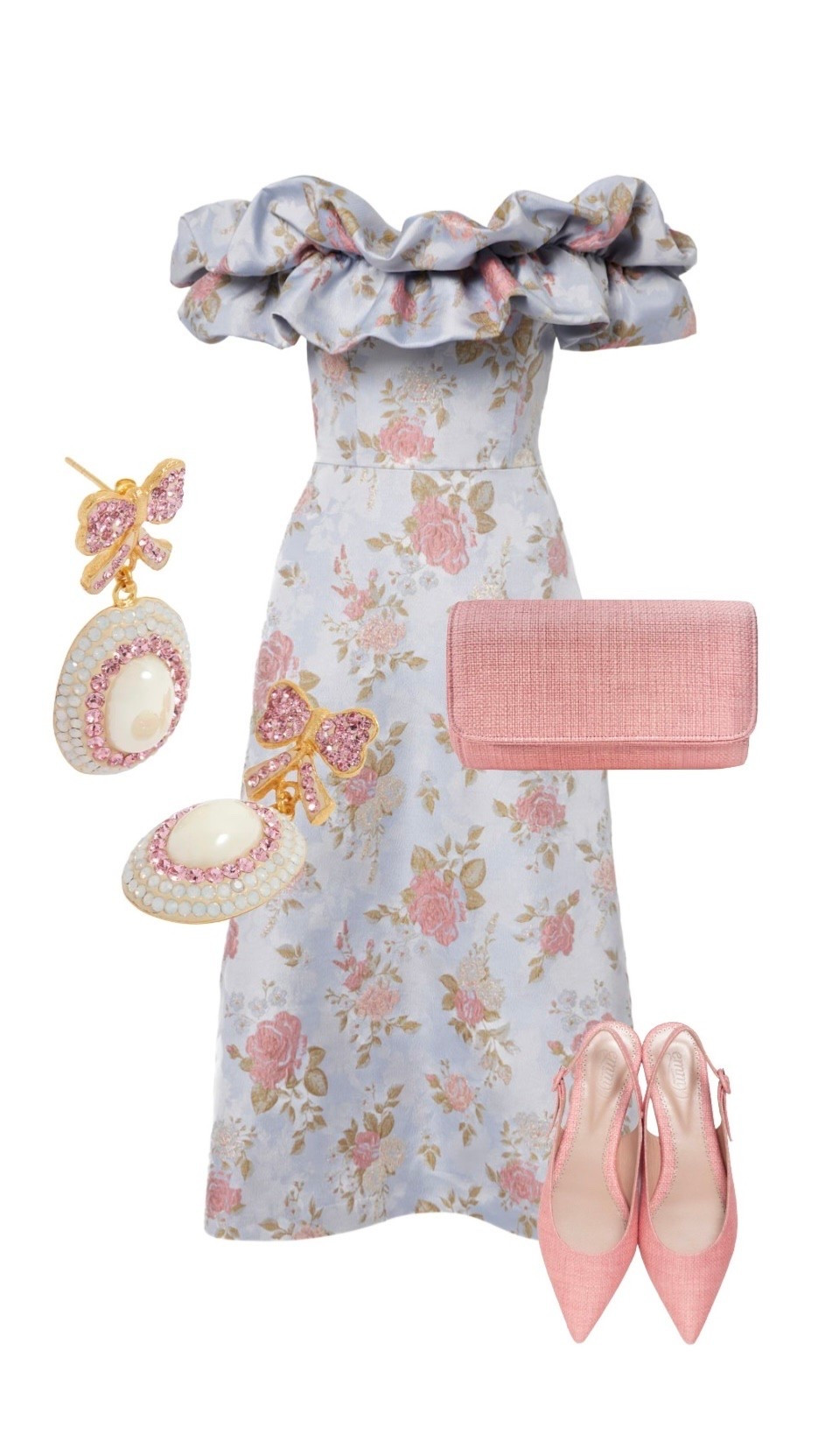 Floral Lamé Brocade Off the Shoulder Dress - Markarian exclusively at MyTheresa 

Pink Raffia Slingbacks & Clutch Bag - NEW at Emmy London

Bow Drop Earrings in Pink - Soru Jewellery


#LTKdresses #LTKeurope

#LTKluxury #LTKsummer #LTKuk