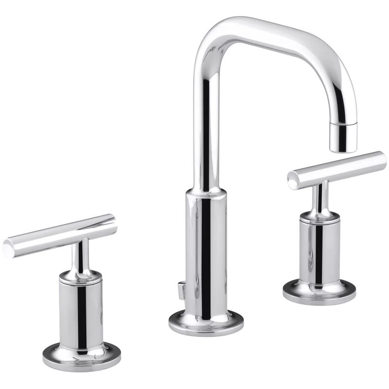 Polished Chrome Purist Widespread Bathroom Faucet with Drain Assembly (Part number: K-14406-4-CP) | Wayfair North America