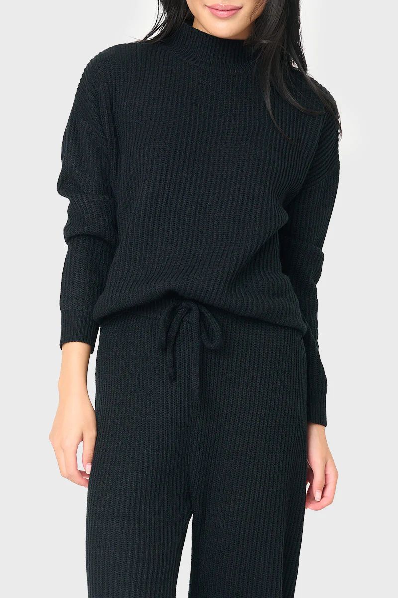 Funnel Neck Long Sleeve Cozy Ribbed Sweater | Gibson