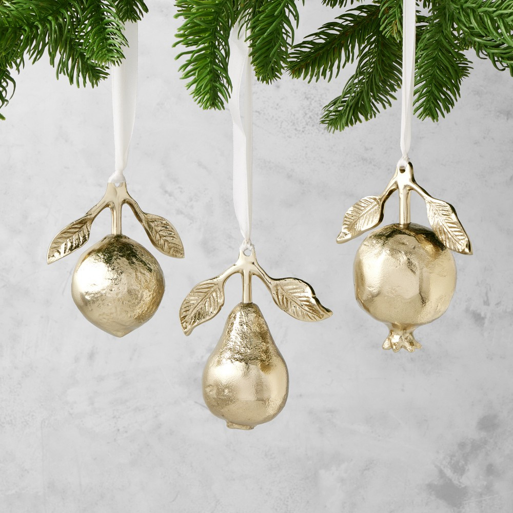 Josh Young x Williams Sonoma Home Fruit Ornaments, Set of 3 | Williams-Sonoma