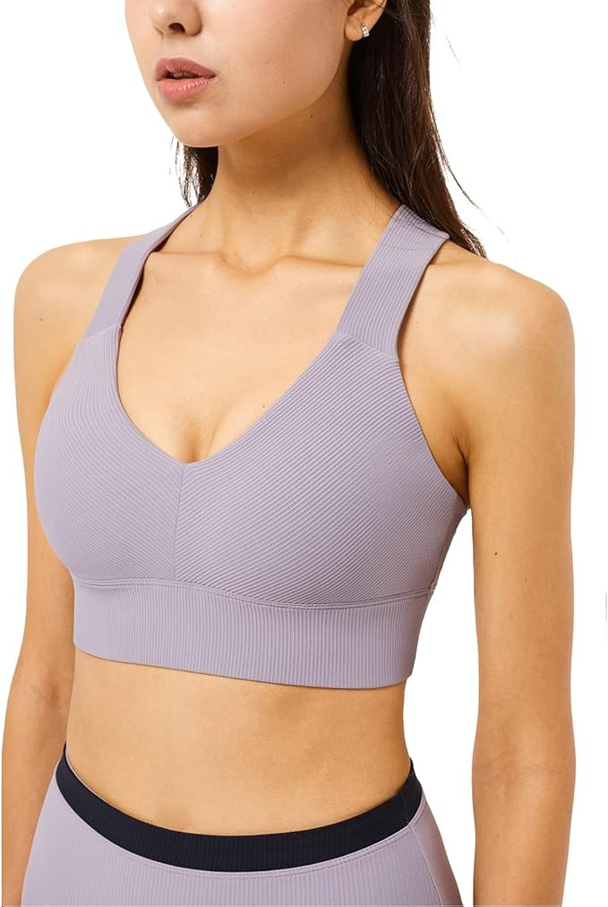 altiland High Impact Supportive Sports Bras for Women, V Neck Padded Workout Yoga Fitness Running... | Amazon (US)