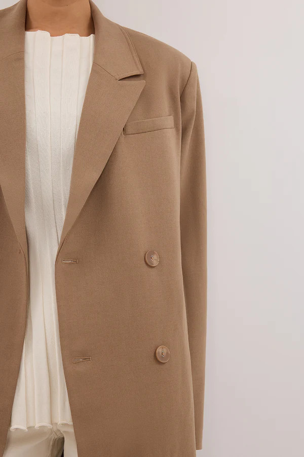 CELINA TAN WOOL BLEND COAT | DISSH