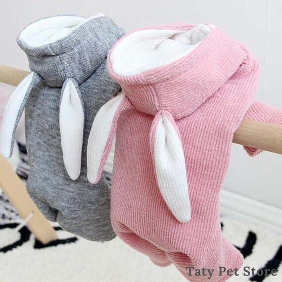 Cute Rabbit Ear Pet Dog Clothes For Small Dogs Coat Winter Dog Hoodie Puppt Cat Clothing For Dogs... | Etsy (US)