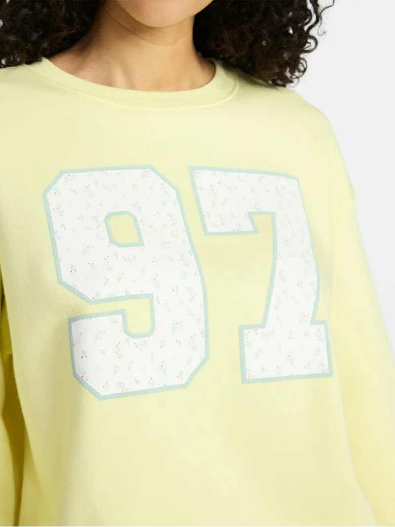 No Boundaries Oversized Graphic Sweatshirt, Midweight, Women's XXS-XXL | Walmart (US)